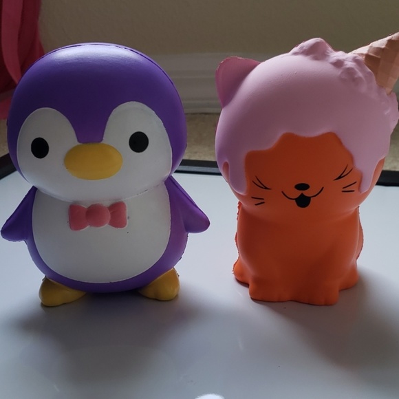 NEW COND! squishy set Cat/ Penguin - Picture 4 of 6